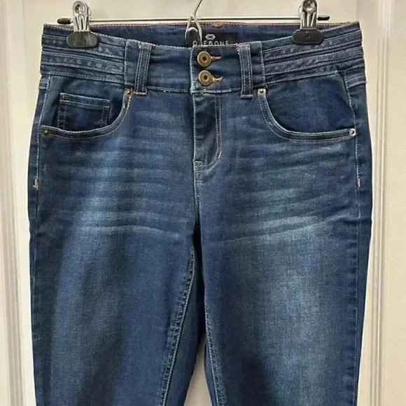 One 5 One Skinny Jeans Mid Rise Dark Blue Denim Size 4 - Picture 7 of 16
